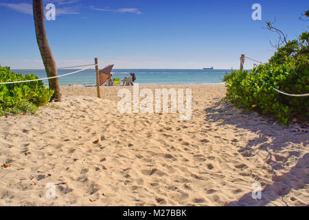 Relaxing at the beach, Ft. Lauderdale ******** Blvd., Florida USA Stock Photo
