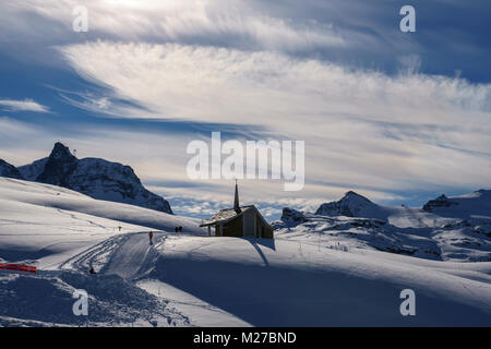 Winter Wonderland in Zermatt, Matterhorn, Switzerland Stock Photo