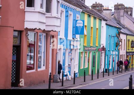 Colourful Street, Sneem, Dingle Peninsula, Ireland Stock Photo