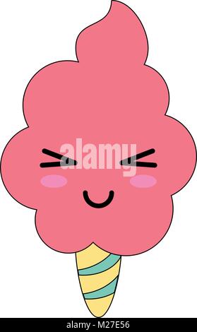 Sweet cotton candy cute kawaii cartoon Stock Vector Image & Art - Alamy