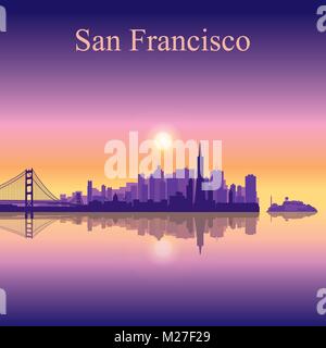 San Francisco city skyline silhouette background, vector illustration Stock Vector