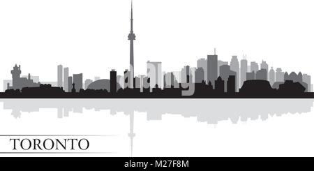 Toronto city skyline silhouette background, vector illustration Stock Vector