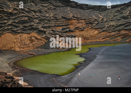 El Golfo, the Green Lagoon, Volcanic scenery and landscape in Lanzarote, Canary islands Stock Photo