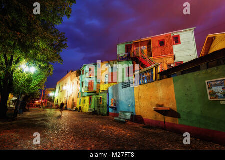 Public Square in La Boca, Buenos Aires, Argentina. Taken during sunset on April 9th 2015. taken in 2015 Stock Photo