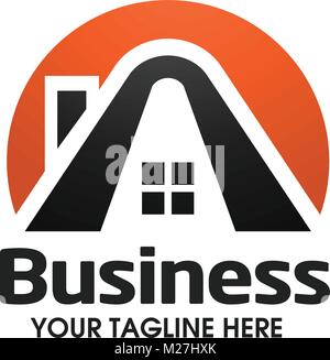 letter A with home logo concept Stock Vector