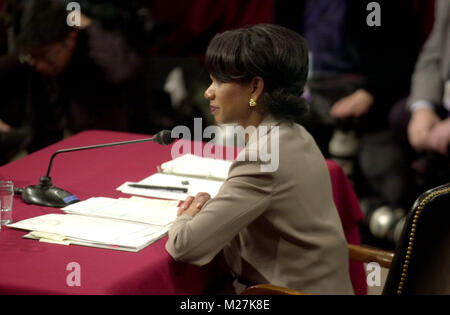 Washington, DC - April 8, 2004 -- Doctor Condoleezza Rice, National Security Advisor, testifies before the 9/11 Commission in Washington, D.C. on April 8, 2004. Credit: Ron Sachs / CNP [RESTRICTION: No New York Metro or other Newspapers within a 75 mile radius of New York City] /MediaPunch Stock Photo