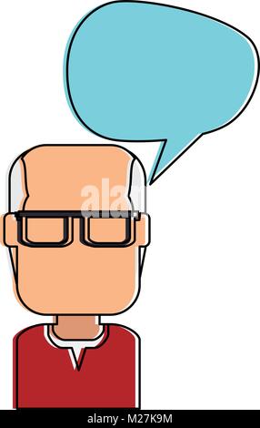 men with speech bubble avatar character - Old Man With Speech Bubble Avatar Character M27k9m 