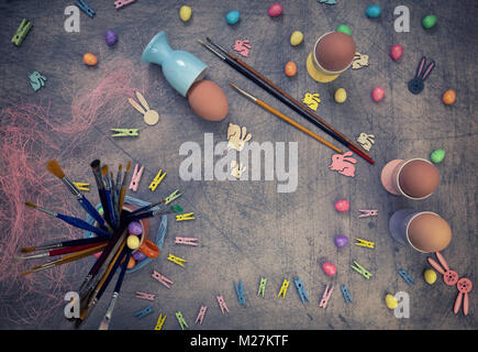 Easter Eggs in Making Stock Photo