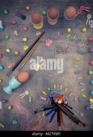 Creative Easter Eggs in Making Stock Photo