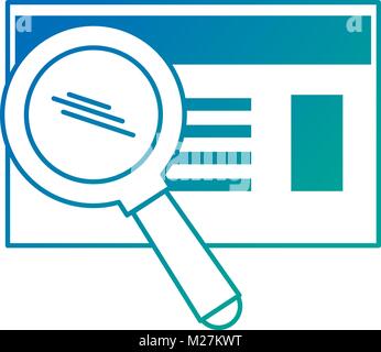 identification document with magnifying glass Stock Vector