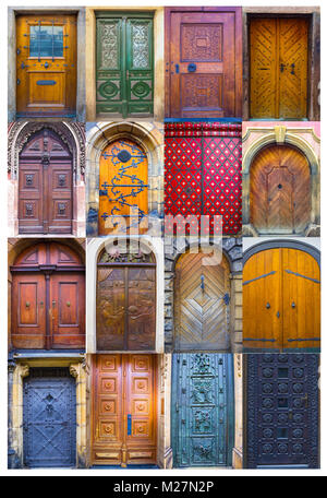 Collage of medieval front doors Stock Photo