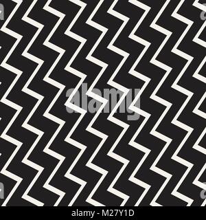 Zigzag lines surface. Jagged stripes seamless pattern. Vector design with triangular waves. Repeated chevrons wallpaper ornament. Stock Vector