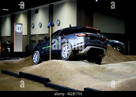 Range Rover test drive experience at the 2018 Washington Auto Show, Washington DC, USA Stock Photo