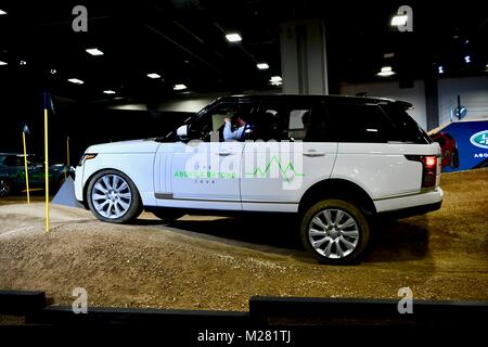 Range Rover test drive experience at the 2018 Washington Auto Show, Washington DC, USA Stock Photo