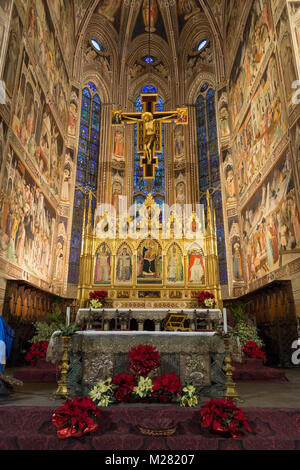 High Altar of Church Basilica Santa Croce, Florence, Tuscany, Italy Stock Photo