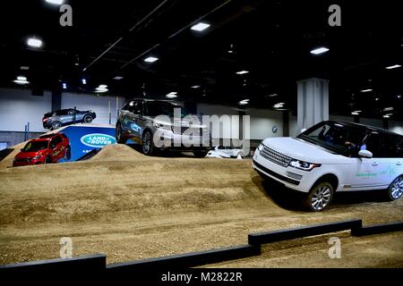 Range Rover test drive experience at the 2018 Washington Auto Show, Washington DC, USA Stock Photo