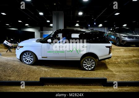 Range Rover test drive experience at the 2018 Washington Auto Show, Washington DC, USA Stock Photo