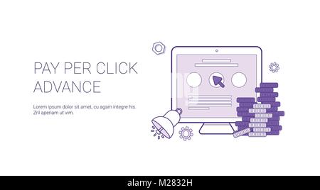 Pay Per Click Advance Business Concept Template Web Banner With Copy Space Stock Vector