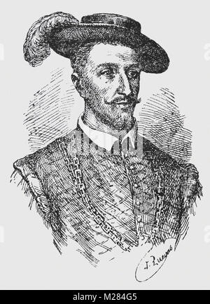 Juan de Grijalva (1489-1527). Spanish conquistador. Engraving, portrait. Stock Photo