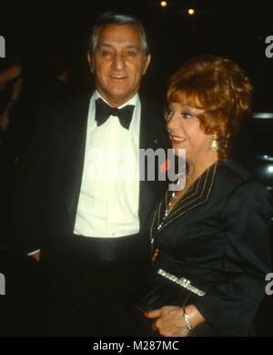 LOS ANGELES, CA - NOVEMBER 8: (L-R) Actor Danny Thomas and wife actress Rose Marie Mantell Thomas attend the Elizabeth Taylor Tribute at The Brown Derby on November 8, 1981 in Los Angeles, California. Photo by Barry King/Alamy Stock Photo Stock Photo