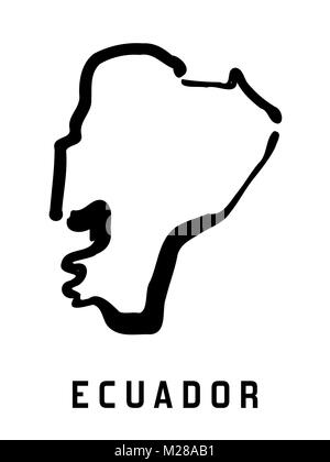Ecuador map outline - smooth simplified country shape map vector. Stock Vector