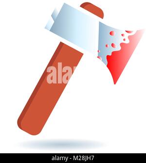 Bloody axe icon Stock Vector