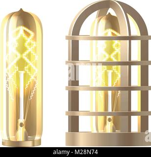 Vintage Steam Punk Style Light Bulb Lamp Stock Vector