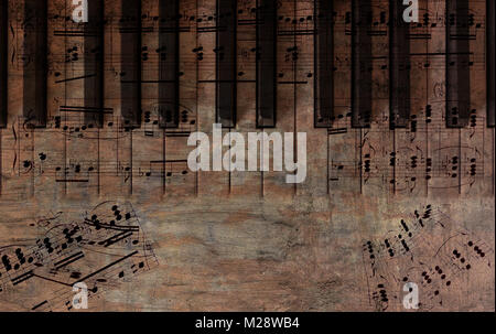 notes on piano keys Stock Photo