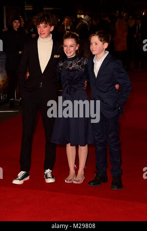 London, UK. 6th February, 2018. Finn Elliot,Eleanor Stagg , Kit Connor attending The WORLD PREMIERE of THE MERCY  at the Curzon Mayfair  London Tuesday 6th February 2018 Credit: Peter Phillips/Alamy Live News Stock Photo