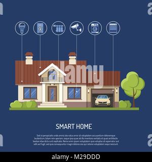 Ondeugd Huisdieren Alsjeblieft kijk Smart home internet of things digital technology vector illustration.  Cartoon man user character standing with smartphone to control automation  of smart house system, wireless connection landing page Stock Vector Image  & Art -