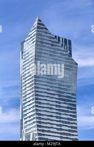 WARSAW, POLAND - JUNE 19, 2016: Zlota 44 skyscraper in Warsaw, Poland. The 192m tall skyscraper was designed by Daniel Libeskind. Stock Photo