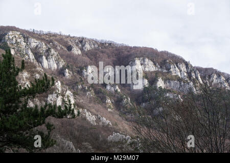 Beautiful landscape in the Cerna Mountains inside the Domogled - Valea Cernei National Park of southern Romania Stock Photo