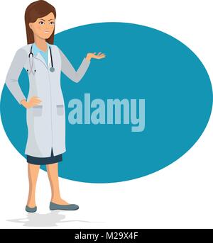 cartoon illustration of a friendly young doctor Stock Vector