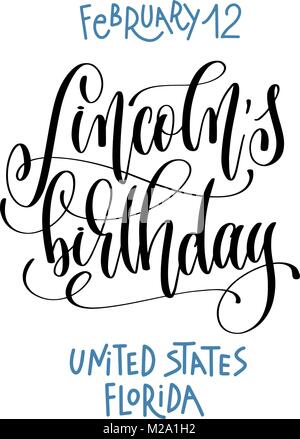 february 12 - Lincoln's birthday - united states florida Stock Vector