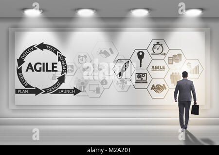 Businessman in agile software development concept Stock Photo