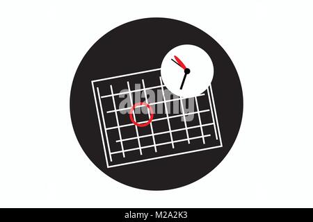 Date icon, calendar icon, appointment icon, event calendar icon, symbol for scheduling, timetable symbol, find appointment icon, time limit symbol Stock Vector