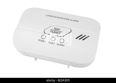 Carbon monoxide alarm for safe sleep on white Stock Photo