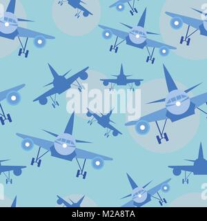 Kids seamless pattern with airplanes - Baby pattern Stock Vector