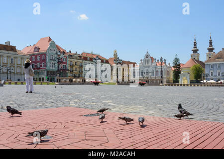 Timisoara, Romania. Unirii Square. Stock Photo