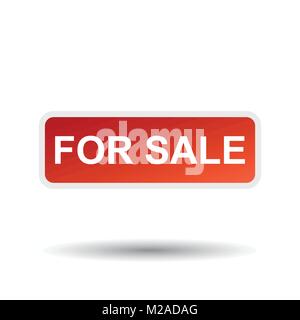 For sale vector stamp. Flat vector illustration with shadow on white background. Stock Vector