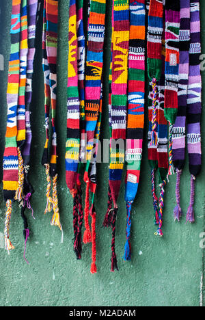 Colourful, woven indigenous handicrafts in the town of Silvia, Colombia Stock Photo