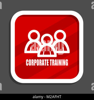 Corporate training icon. Flat design square internet banner. Stock Photo