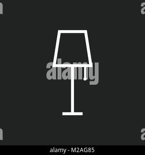 Lamp furniture icon. Lamp vector illustration on black background. Stock Vector