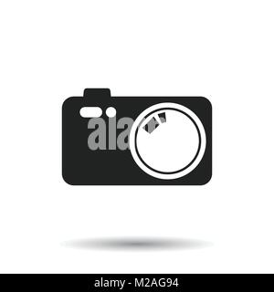 Camera icon on isolated background. Flat vector illustration. Stock Vector