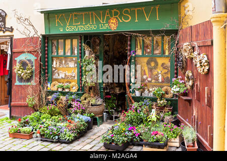 Flower shop in Prague Stock Photo