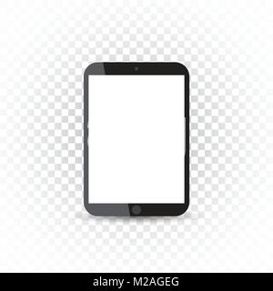 Tablet with white screen flat icon. Computer vector illustration on isolated background. Stock Vector