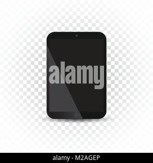 Tablet with white screen flat icon. Computer vector illustration on isolated background. Stock Vector