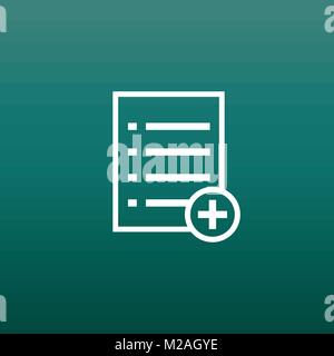 Add list document icon vector flat illustration. Isolated documents symbol. Paper page graphic design pictogram Stock Vector
