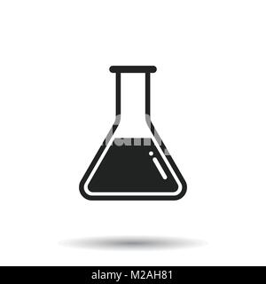 Chemical test tube pictogram icon. Chemical lab equipment isolated on white background. Experiment flasks for science experiment. Trendy modern vector Stock Vector
