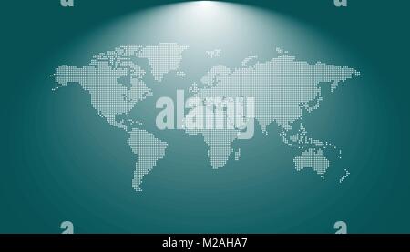 World map square dotted style, vector illustration isolated on white ...